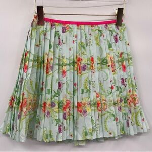 Baker By Ted Baker Kids Girls Floral Mint Accordion Pleated Skirt Size 14 NWT‎